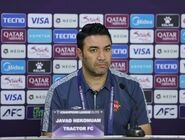 نکونام پیش از دیدار با شباب الاهلی از آغاز قدرتمند تراکتور در لیگ نخبگان آسیا سخن گفت