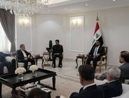 دیدار عراقچی با رئیس پارلمان عراق در بغداد
