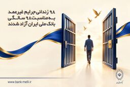 ۹۸ زندانی جرایم غیرعمد به مناسبت ۹۸ سالگی بانک ملی ایران آزاد شدند